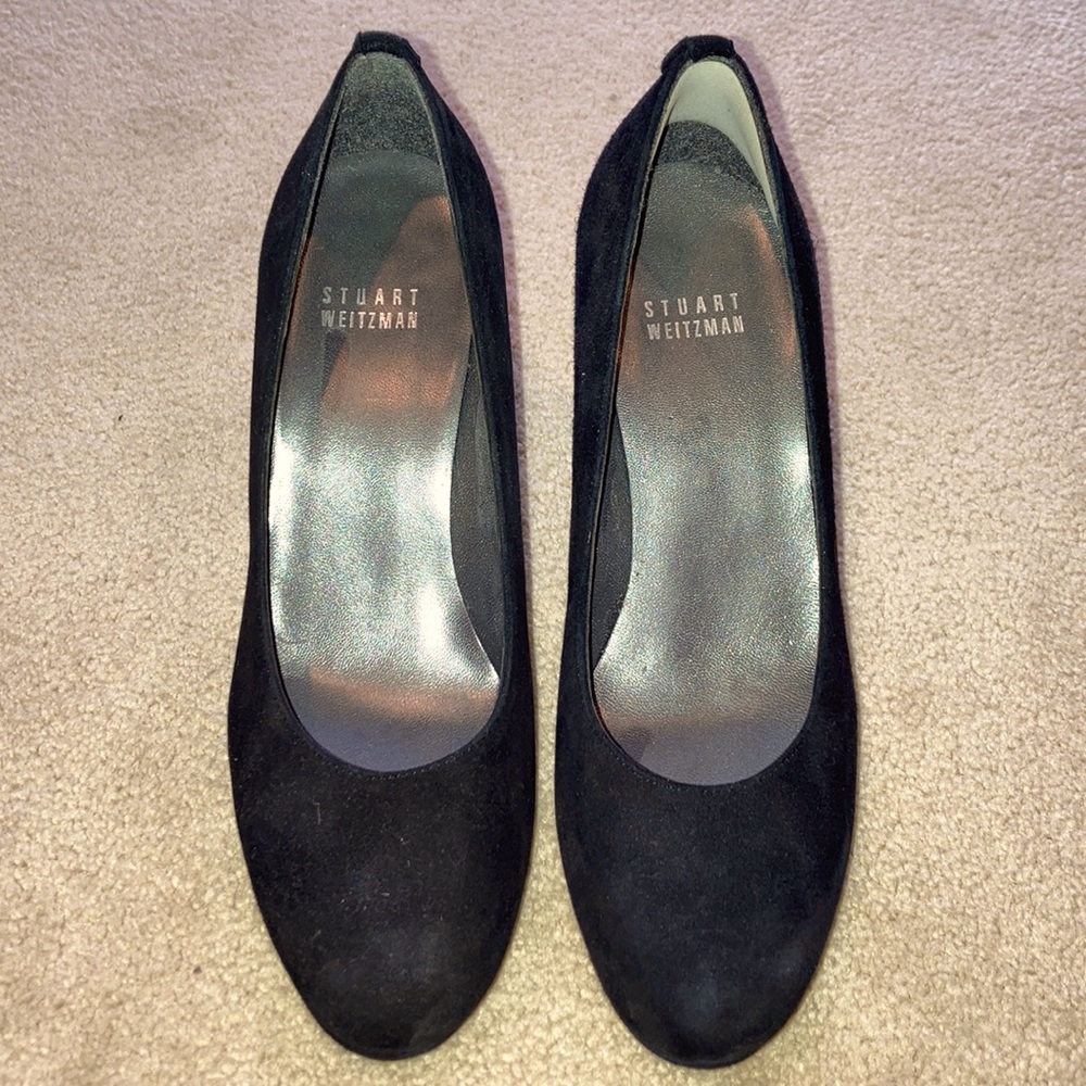 Stuart Weitzman Closed Toe Suede Heels
